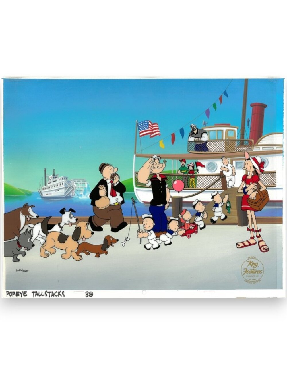 Popeye the Sailor Sericel – Tallstacks – MASTER Hand-Painted Background w/ COA